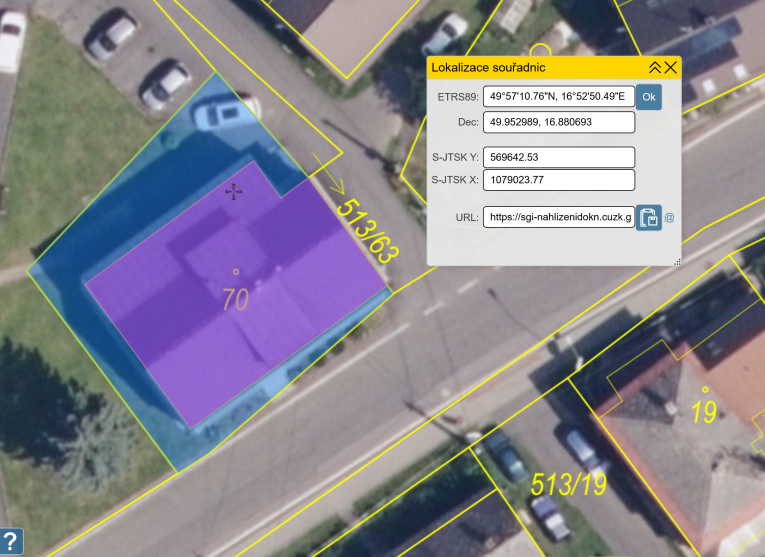 AED na&nbsp;budově obce_mapa a&nbsp;GPS souřadnice 1