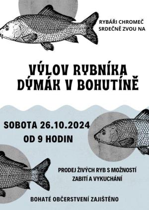 výlov rybníka dýmák v bohutíně 2024